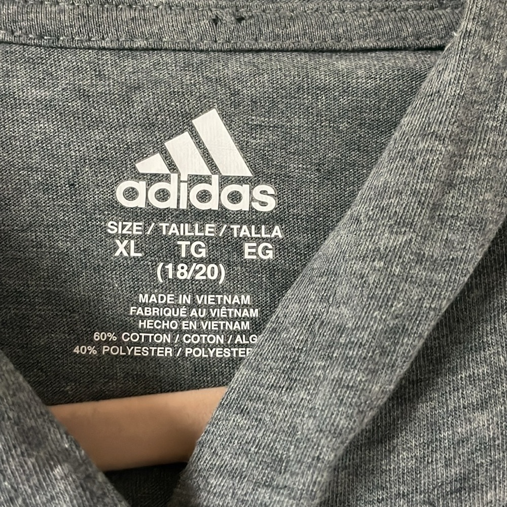 size XL (18/20) gray Adidas long sleeve hoodie shirt - Picture 4 of 7